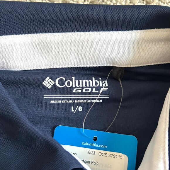 Columbia Men's Sz Large Golf Navy Polo Shirt Xavier University Logo - Picture 3 of 10